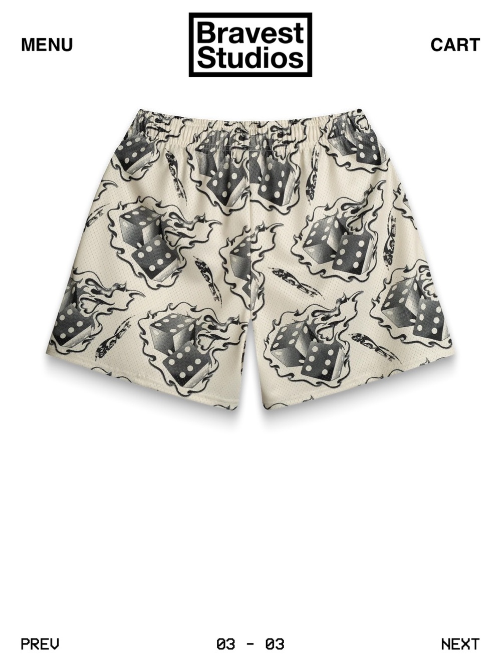 Bravest Studios Cream Dice Shorts